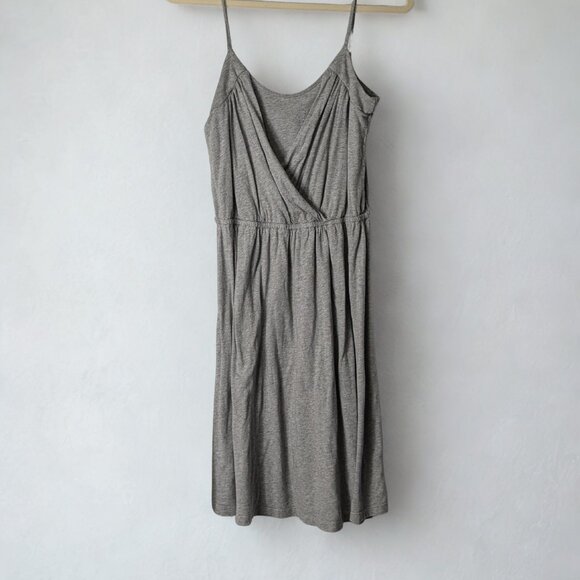2 for $30 Splendid Spaghetti Strap  Slip  Cotton  Front Draping Grey  Dress M - Picture 1 of 6
